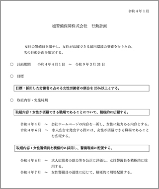 旭警備保障株式会社 行動計画